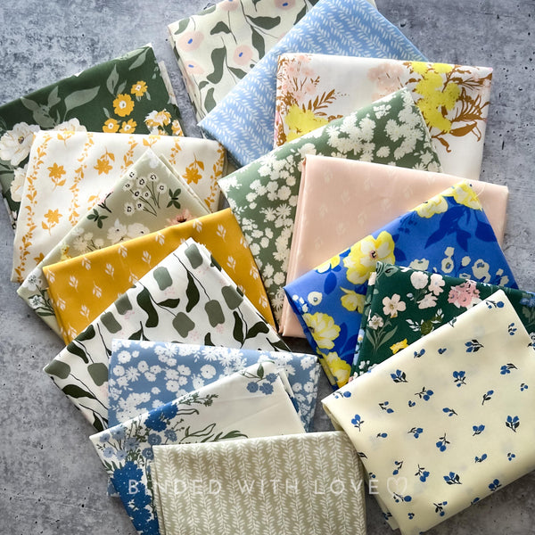A Year In Petals by Bonnie Christine | Full Collection 16 Prints + Binding Fab | Art Gallery Fabrics | Fat Quarter Bundle | Half Yard Bundle