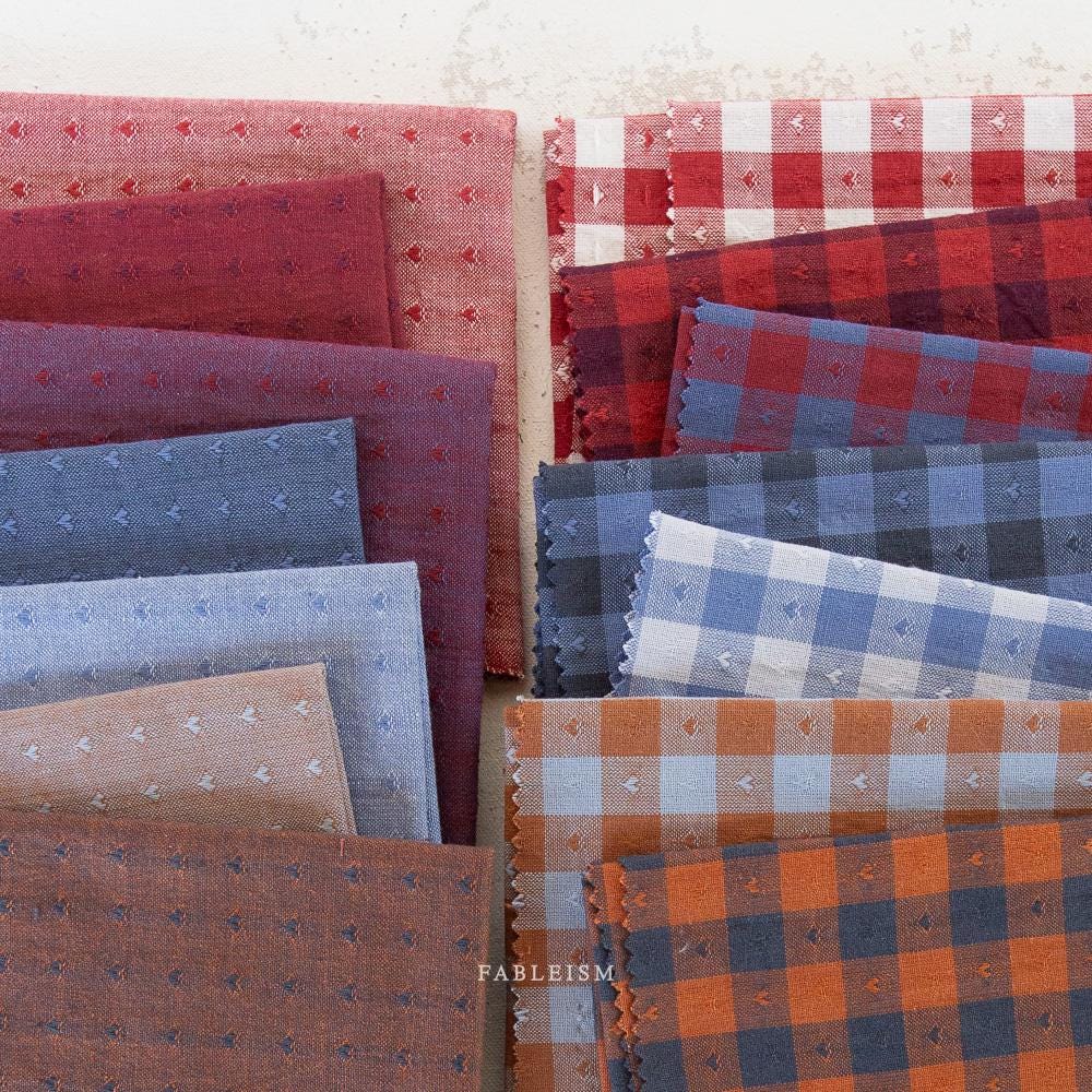 Dobby Hearts in Cherry QH-DH55-01-CHERRY | Queen of Hearts by Fableism Supply Co. | Continuous Yardage | Fat Quarter