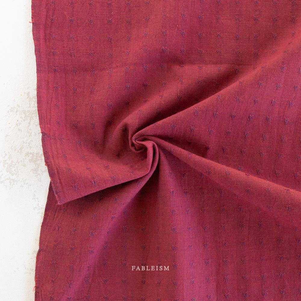 Dobby Hearts in Marashino QH-DH55-02-MARASHINO | Queen of Hearts by Fableism Supply Co. | Continuous Yardage | Fat Quarter