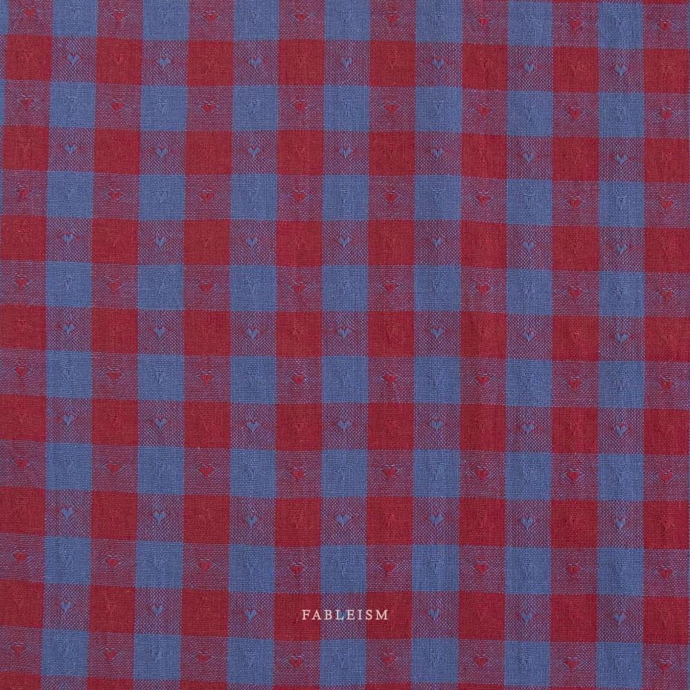 Gingham Dobby Hearts in Royal QH-GH55-03-ROYAL | Queen of Hearts by Fableism Supply Co. | Continuous Yardage | Fat Quarter