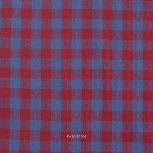 Gingham Dobby Hearts in Royal QH-GH55-03-ROYAL | Queen of Hearts by Fableism Supply Co. | Continuous Yardage | Fat Quarter
