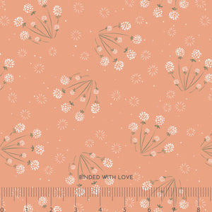 Dandelions Coral 90933-58 | Golden Hour by Jill Labieniec | FIGO Fabrics | Continuous Yardage | Fat Quarter