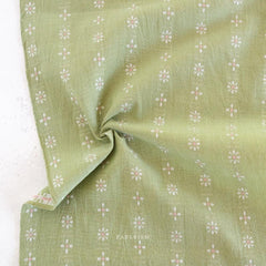 Daisies in Celadon FOR-DAI-17-CELADON | Forest Forage by Fableism Supply Co. | Continuous Yardage | Fat Quarter | Yarn Dyed Wovens