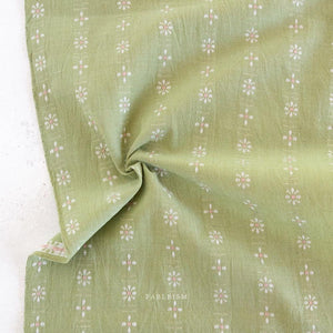 Daisies in Celadon FOR-DAI-17-CELADON | Forest Forage by Fableism Supply Co. | Continuous Yardage | Fat Quarter | Yarn Dyed Wovens