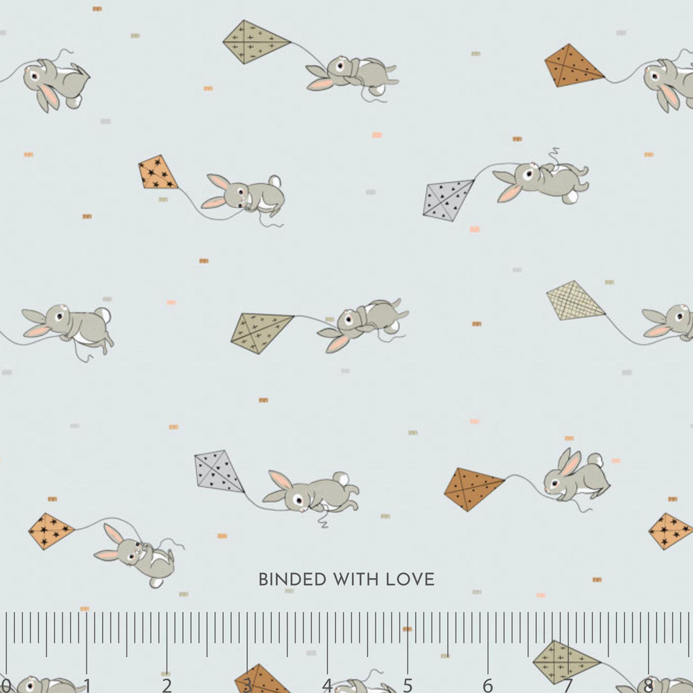 Kites Gray 90954-90 | Cotton-Tale by Bernadett Urbanovics | Figo Fabrics | Continuous Yardage | Fat Quarter | Quilting Fabric