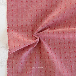 Dobby Hearts in Cherry QH-DH55-01-CHERRY | Queen of Hearts by Fableism Supply Co. | Continuous Yardage | Fat Quarter