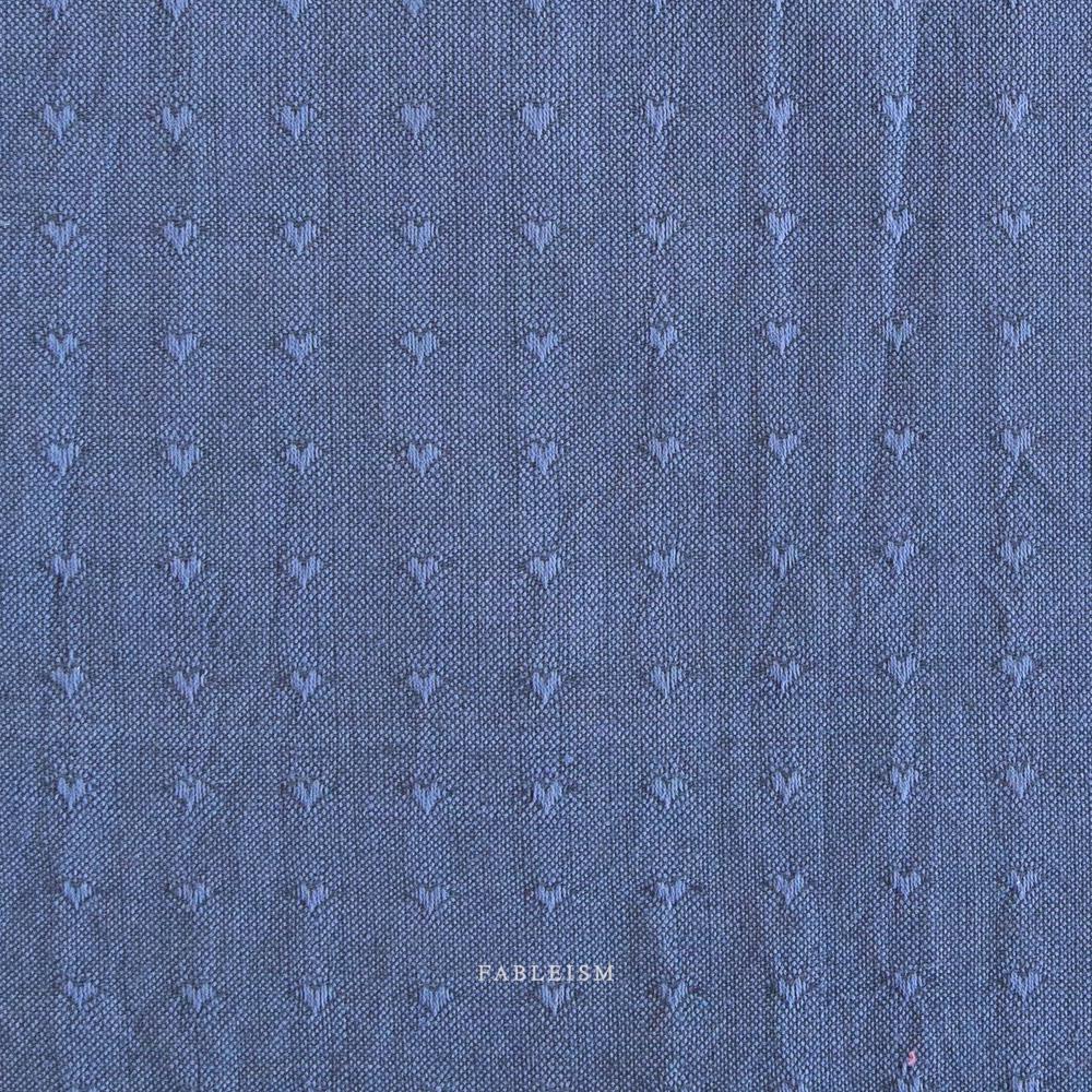 Dobby Hearts in Blueberry QH-DH55-04-BLUEBERRY | Queen of Hearts by Fableism Supply Co. | Continuous Yardage | Fat Quarter