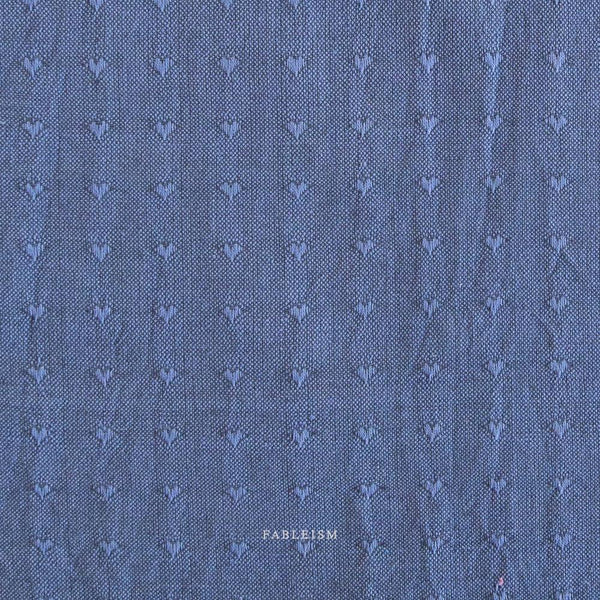 Dobby Hearts in Blueberry QH-DH55-04-BLUEBERRY | Queen of Hearts by Fableism Supply Co. | Continuous Yardage | Fat Quarter