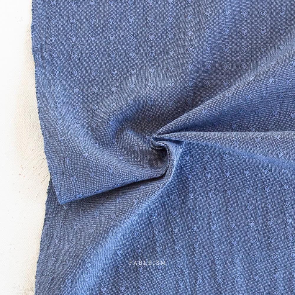 Dobby Hearts in Blueberry QH-DH55-04-BLUEBERRY | Queen of Hearts by Fableism Supply Co. | Continuous Yardage | Fat Quarter