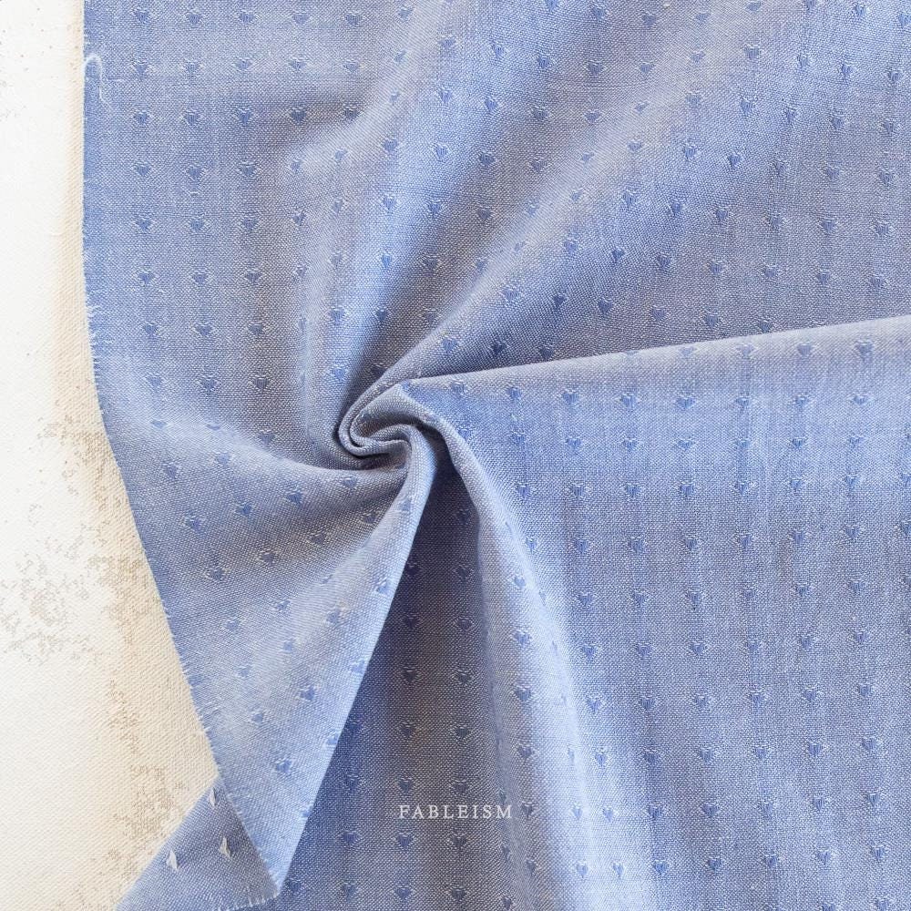 Dobby Hearts in Alice Blue QH-DH55-05-ALICE-BLUE | Queen of Hearts by Fableism Supply Co. | Continuous Yardage | Fat Quarter