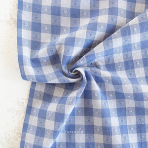 Gingham Dobby Hearts in Alice Blue QH-GH55-05-ALICE-BLUE | Queen of Hearts by Fableism Supply Co. | Continuous Yardage | Fat Quarter
