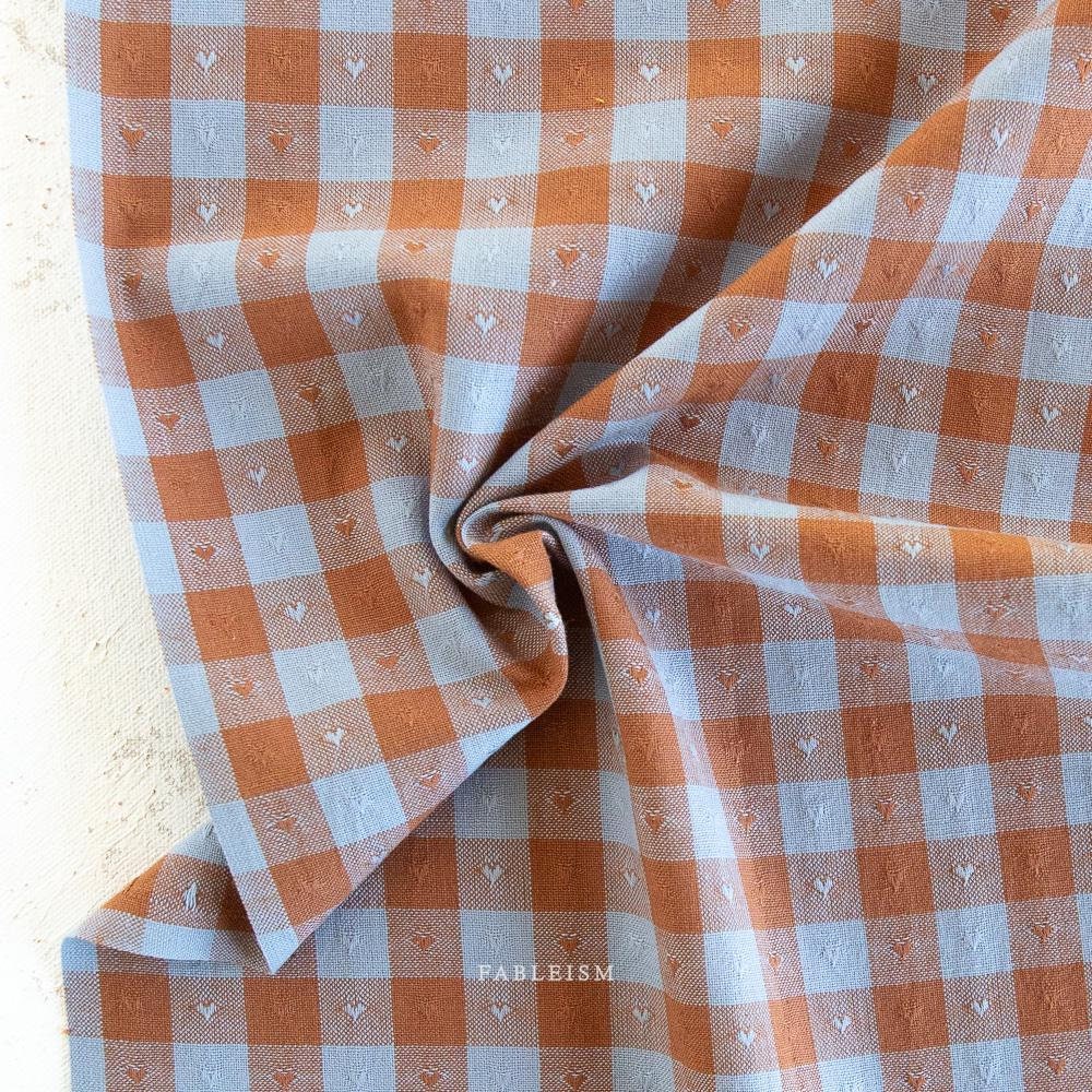 Gingham Dobby Hearts in Riviera QH-GH55-06-RIVIERA | Queen of Hearts by Fableism Supply Co. | Continuous Yardage | Fat Quarter