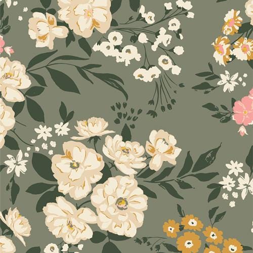 FLANNEL Garden Sonnet Dim F39200a | A Year In Petals by Bonnie Christine | Art Gallery Fabrics | Continuous Yardage | Fat Quarter