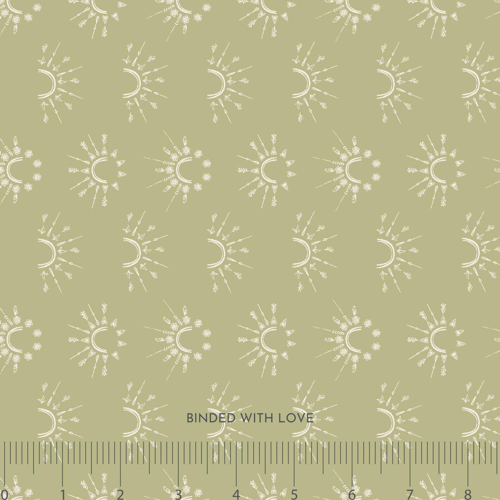 New Dawn Subdued Olive 90951-11 | Serendipity’s Symphony by Niyavii Design | Cotton + Steel | Continuous Yardage | Fat Quarter