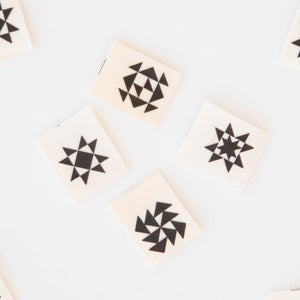 Quilt Block Multipack Organic Cotton Labels | Sarah Hearts Labels | 8 Pack Sewing Woven Labels | Perfect Gift for Sewist or Quilter