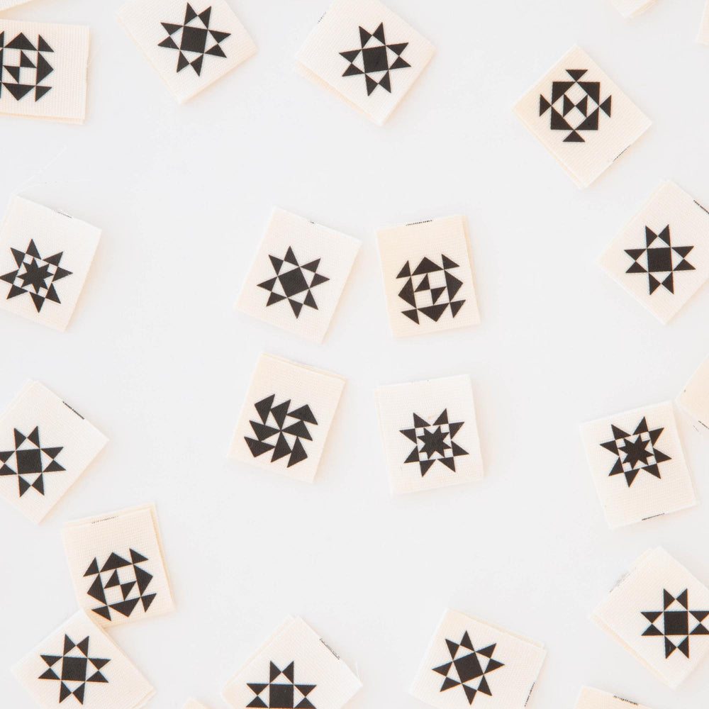 Quilt Block Multipack Organic Cotton Labels | Sarah Hearts Labels | 8 Pack Sewing Woven Labels | Perfect Gift for Sewist or Quilter