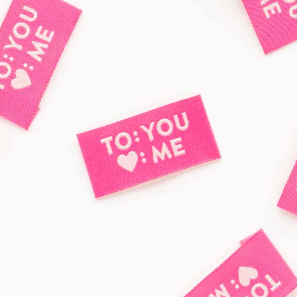To You Love Me Woven Labels | Sarah Hearts Labels | 8 Pack Sewing Woven Labels | Perfect Gift for Sewist or Quilter