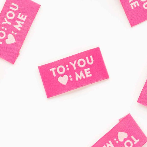 To You Love Me Woven Labels | Sarah Hearts Labels | 8 Pack Sewing Woven Labels | Perfect Gift for Sewist or Quilter