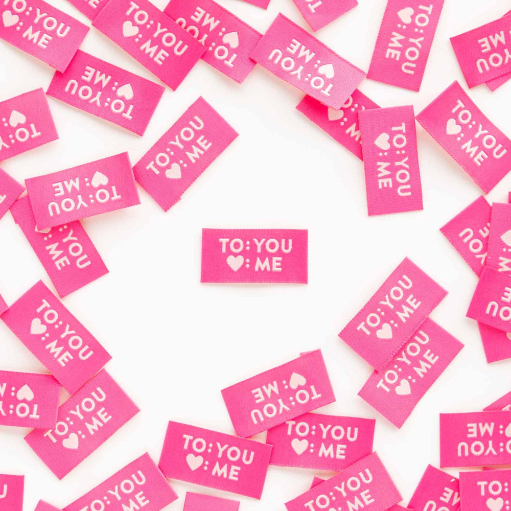 To You Love Me Woven Labels | Sarah Hearts Labels | 8 Pack Sewing Woven Labels | Perfect Gift for Sewist or Quilter