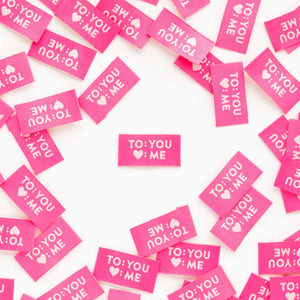 To You Love Me Woven Labels | Sarah Hearts Labels | 8 Pack Sewing Woven Labels | Perfect Gift for Sewist or Quilter
