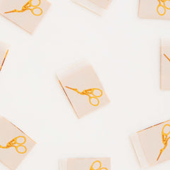 Stork Scissors Woven Labels | Sarah Hearts Labels | 8 Pack Sewing Woven Labels | Gift for Sewist or Quilter