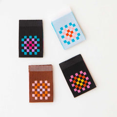 Granny Square Multipack Woven Labels | Sarah Hearts Labels | 8 Pack Sewing Woven Labels | Gift for Sewist or Quilter