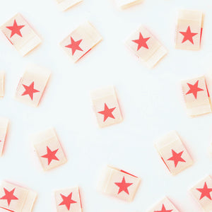 Neon Pink Star Woven Labels | Sarah Hearts Labels | 8 Pack Sewing Woven Labels | Gift for Sewist or Quilter