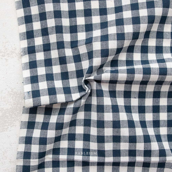 Camp Gingham in Midnight CMP-11-MIDNIGHT |Camp Gingham by Fableism Supply Co. | Continuous Yardage | Fat Quarter | Yarn Dyed Wovens