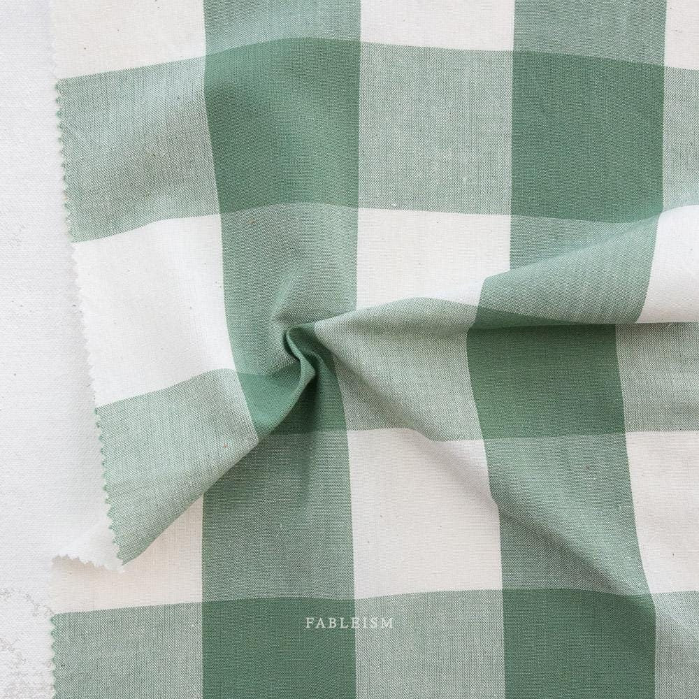 Large Camp Gingham in Eucalyptus CMPLG-04-EUCALYPTUS |Camp Gingham by Fableism Supply Co. | Yardage | Fat Quarter | Yarn Dyed Wovens