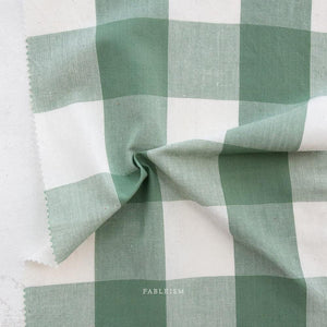 Large Camp Gingham in Eucalyptus CMPLG-04-EUCALYPTUS |Camp Gingham by Fableism Supply Co. | Yardage | Fat Quarter | Yarn Dyed Wovens