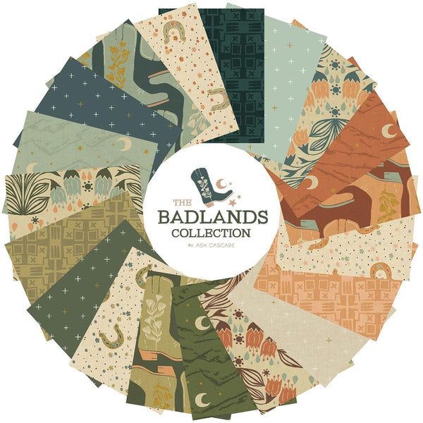 Kickin' It The Blues Unbleached Metallic AC701-TB1UM | The Badlands by Ash Cascade | Cotton + Steel | Continuous Yardage | Fat Quarter