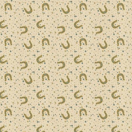 Lucky Desert Moss Unbleached Metallic AC703-DM3UM | The Badlands by Ash Cascade | Cotton + Steel | Continuous Yardage | Fat Quarter