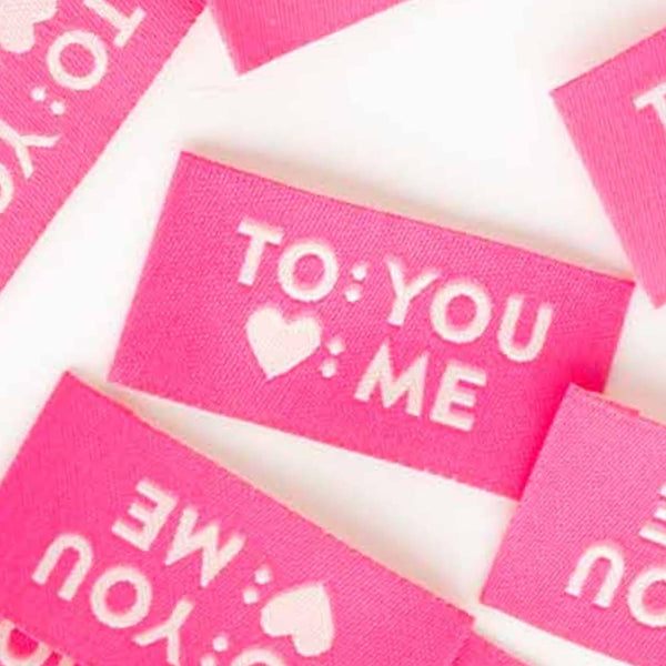 To You Love Me Woven Labels | Sarah Hearts Labels | 8 Pack Sewing Woven Labels | Perfect Gift for Sewist or Quilter