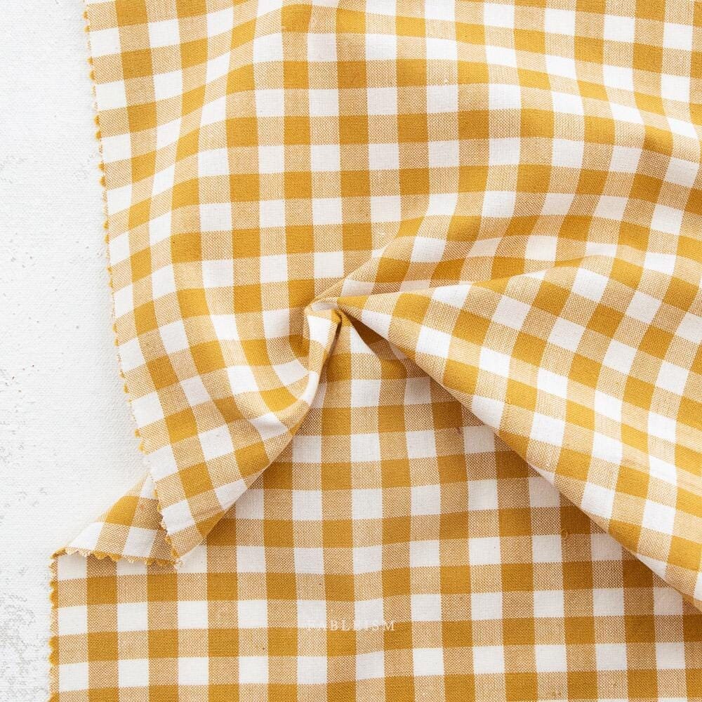 Camp Gingham in Sunshine CMP-06-SUNSHINE |Camp Gingham by Fableism Supply Co. | Continuous Yardage | Fat Quarter | Yarn Dyed Wovens