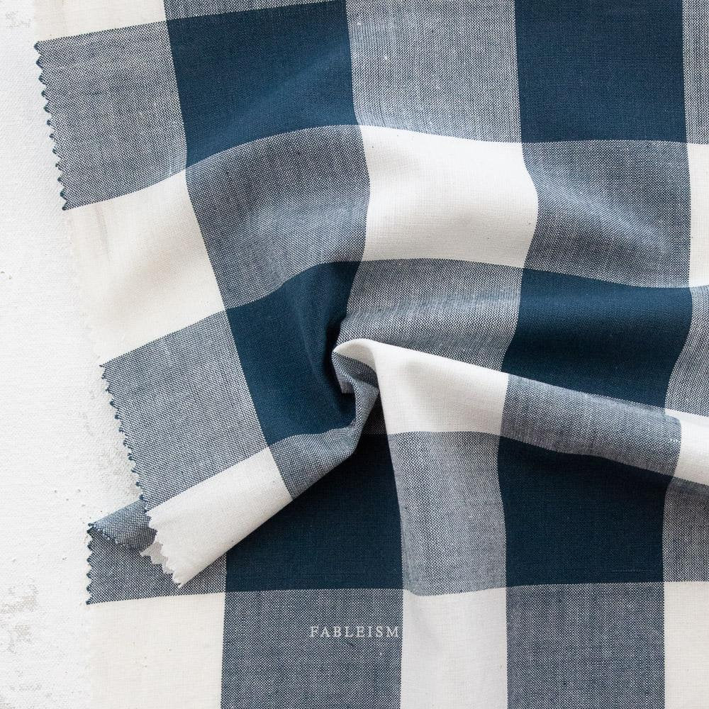 Large Camp Gingham in Midnight CMPLG-03-MIDNIGHT |Camp Gingham by Fableism Supply Co. | Yardage | Fat Quarter | Yarn Dyed Wovens