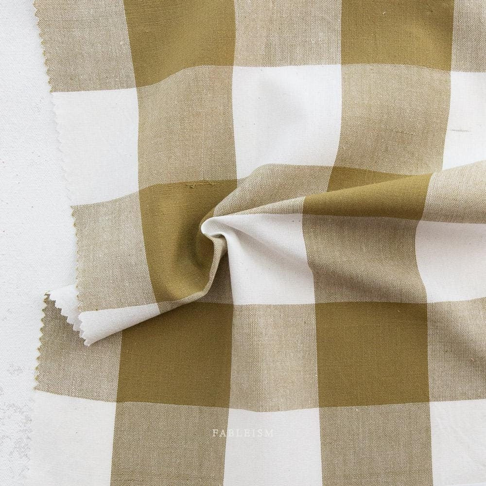 Large Camp Gingham in Moss CMPLG-05-MOSS |Camp Gingham by Fableism Supply Co. | Yardage | Fat Quarter | Yarn Dyed Wovens