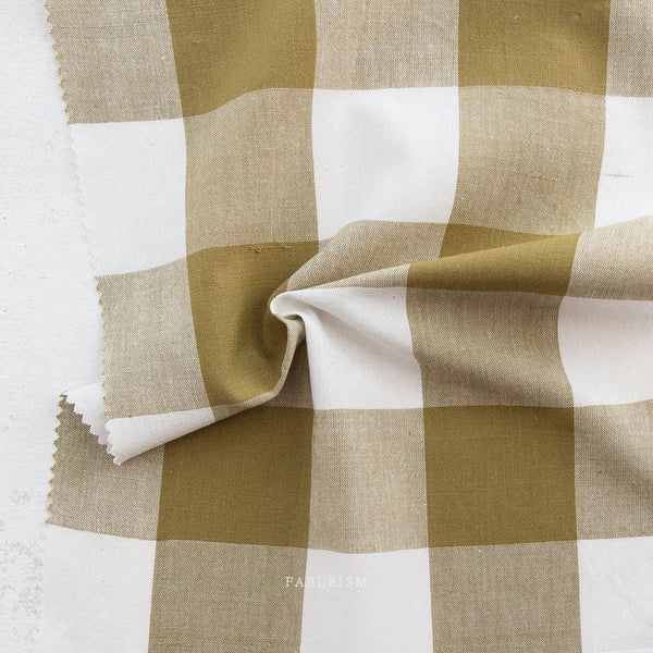 Large Camp Gingham in Moss CMPLG-05-MOSS |Camp Gingham by Fableism Supply Co. | Yardage | Fat Quarter | Yarn Dyed Wovens
