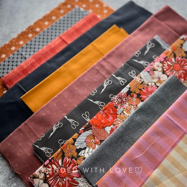 Curated Remnant Bundle | 10 Fabric End of Bolt Quilting Bundle | One of a Kind | REMNANT BUNDLE-79
