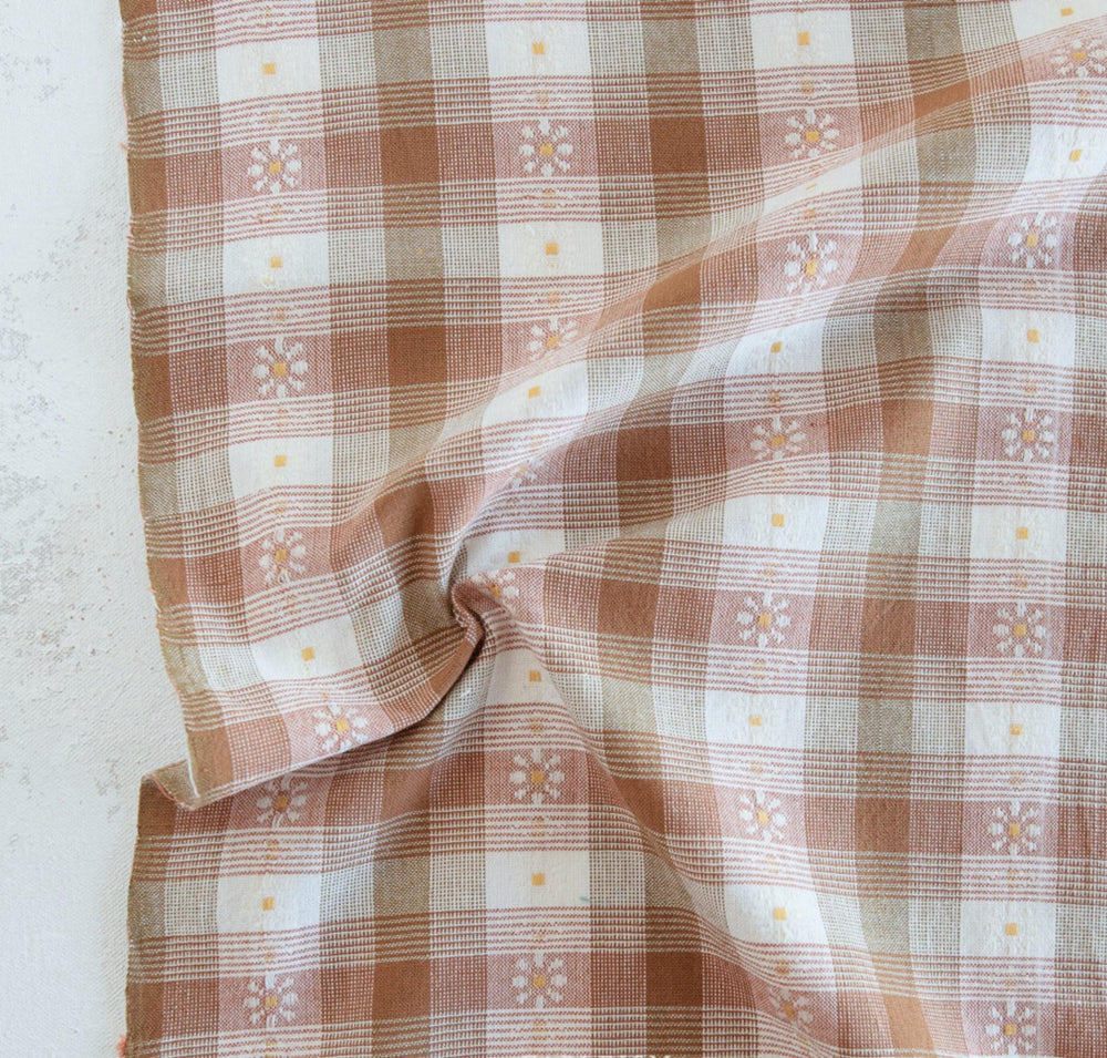 Daisy Plaid in Rose Gold GLDHR-02-ROSE-GOLD | Golden Hour by Fableism Supply Co. | Continuous Yardage | Fat Quarter | Yarn Dyed Woven