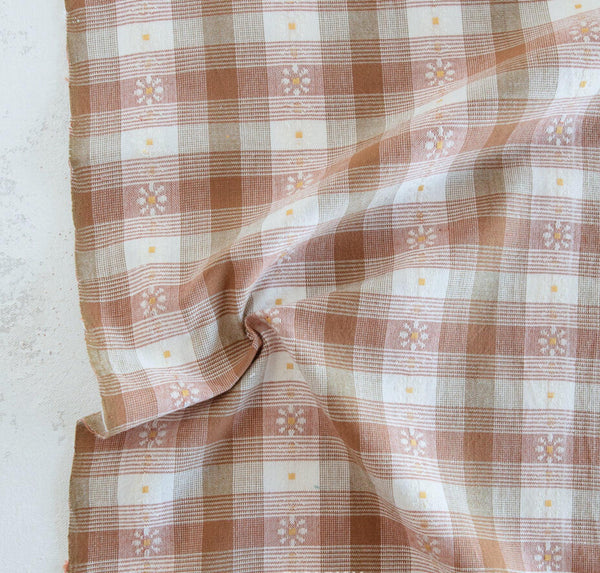 Daisy Plaid in Rose Gold GLDHR-02-ROSE-GOLD | Golden Hour by Fableism Supply Co. | Continuous Yardage | Fat Quarter | Yarn Dyed Woven