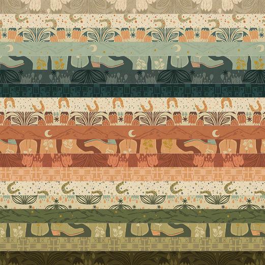 Kickin' It Peachy Unbleached Metallic AC701-PE2UM | The Badlands by Ash Cascade | Cotton + Steel | Continuous Yardage | Fat Quarter