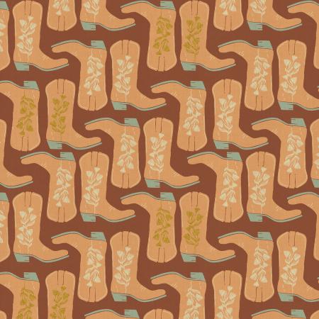 Kickin' It Peachy Unbleached Metallic AC701-PE2UM | The Badlands by Ash Cascade | Cotton + Steel | Continuous Yardage | Fat Quarter