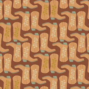 Kickin' It Peachy Unbleached Metallic AC701-PE2UM | The Badlands by Ash Cascade | Cotton + Steel | Continuous Yardage | Fat Quarter