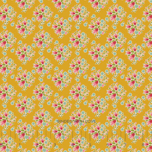 Lulu Yellow 130123 | Creating Memories Spring by Tone Finnanger | Tilda Fabrics | Continuous Yardage | Fat Quarter