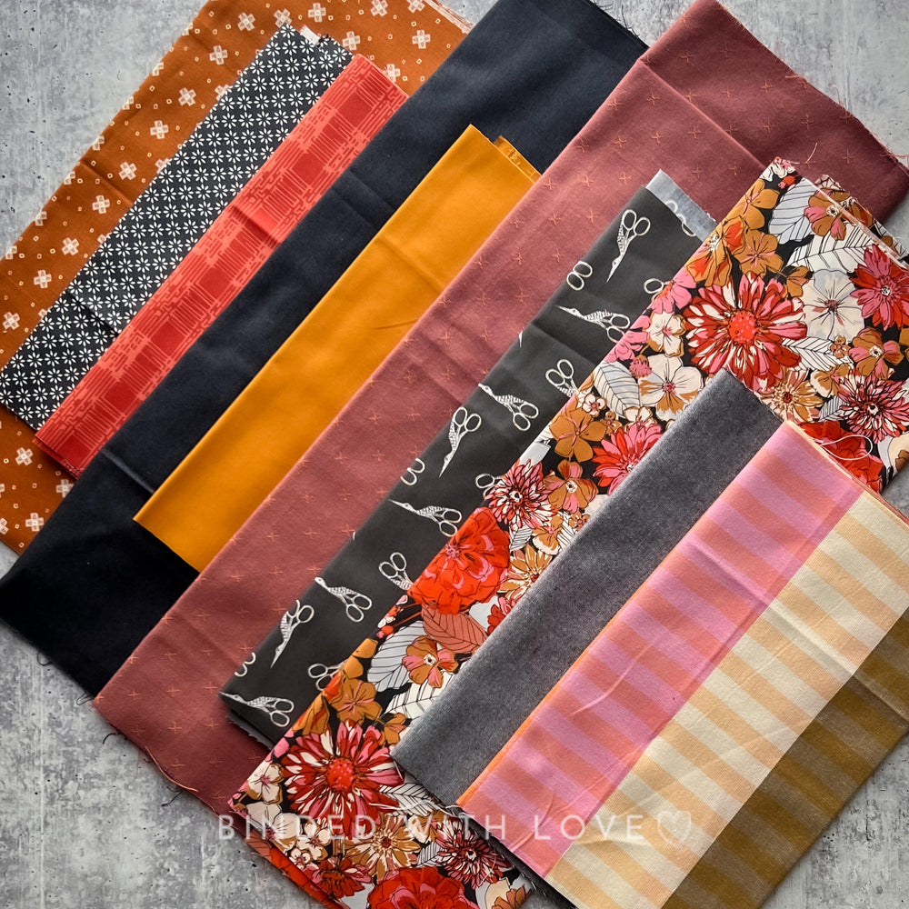 Curated Remnant Bundle | 10 Fabric End of Bolt Quilting Bundle | One of a Kind | REMNANT BUNDLE-79