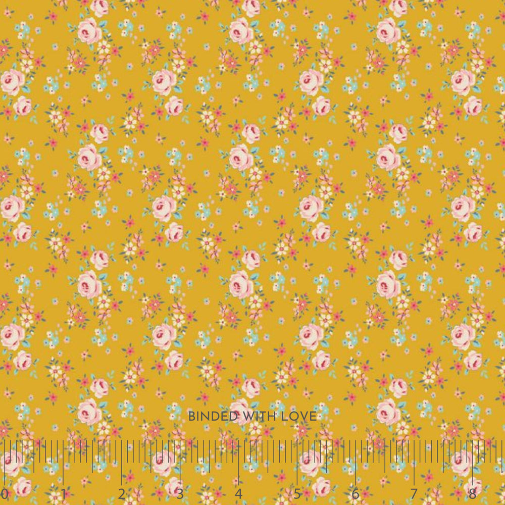 Gracie Yellow TIL130117 | Creating Memories Spring by Tone Finnanger | Tilda Fabrics | Continuous Yardage | Fat Quarter