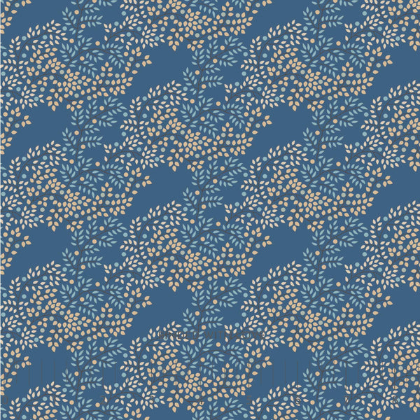 Berrytangle Prussian 130127 | Creating Memories Summer by Tone Finnanger | Tilda Fabrics | Continuous Yardage | Fat Quarter