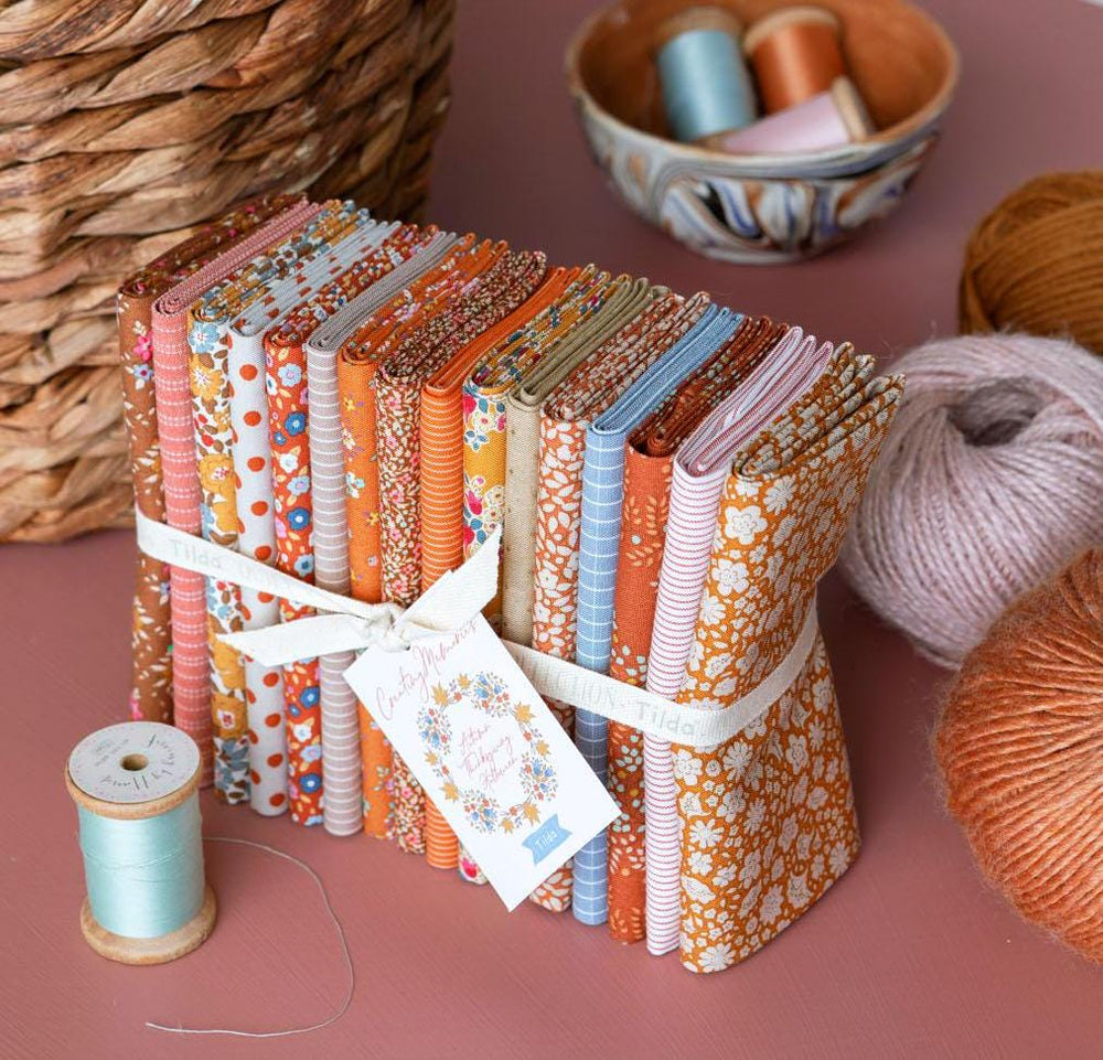 Creating Memories Autumn Colorway by Tone Finnanger | Tilda Fabrics | 16 Cotton Fabrics | Fat Quarter Bundle | Half Yard Bundle | BUNDLE-246