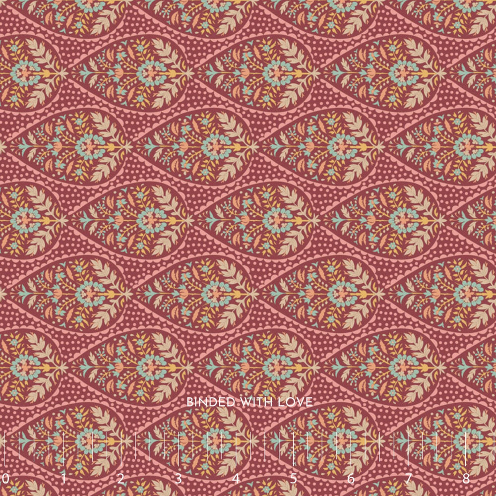 Adina Maroon 100561 | Sanctuary by Tone Finnanger | Tilda Fabrics | Continuous Yardage | Fat Quarter