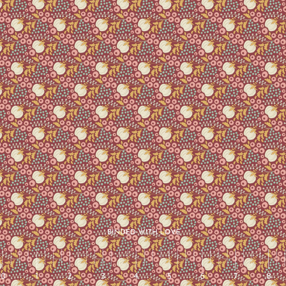 Cottonfield Maroon 100564 | Sanctuary by Tone Finnanger | Tilda Fabrics | Continuous Yardage | Fat Quarter